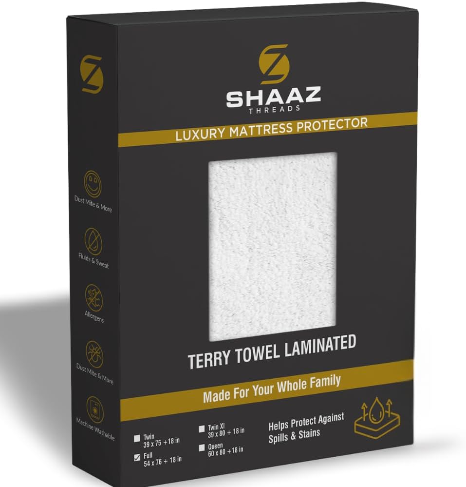 Waterproof Mattress Protector – Twin XL – Soft & Noiseless Terry Cotton Cover – Cooling, Breathable – Deep Pocket with 360° Elastic – Machine Washable – Kids, Pets & Light Sleepers