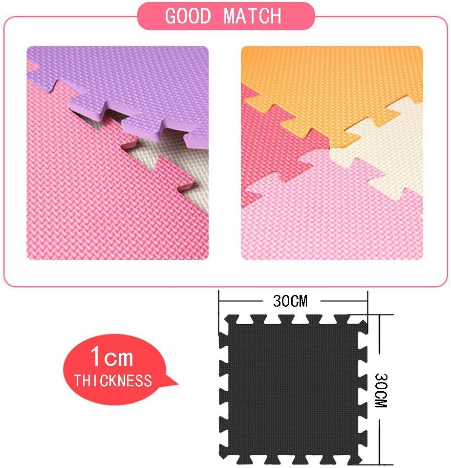 YIMINYUER® 25 Tiles (30cm×30cm×1cm Each Tile) Baby Soft Puzzle Play Mats, Kids Thick EVA Foam Floor, Toddlers & Children's Soft Interlocking Mat R06R10R12G301025