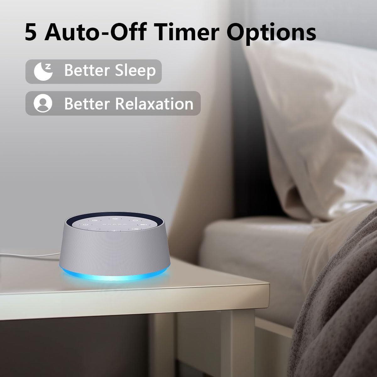 Brown Noise Sound Machine with 30 Soothing Sounds White Noise Machine 12 Colors Night Light for Baby Adults Kids Sleep Machines 36 Volume Levels 5 Timers for Home Office