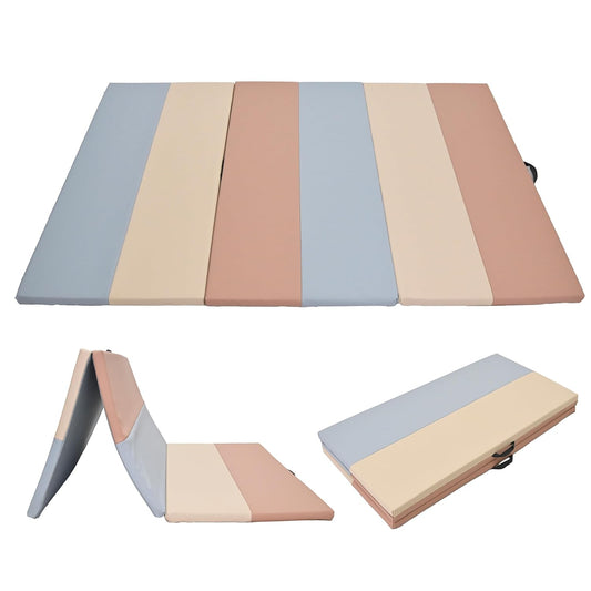 Children's Factory 4' x 6' Folding Gym Mat, Foam Play Mats for Playrooms, Daycare, Preschool, Homeschool, Elements