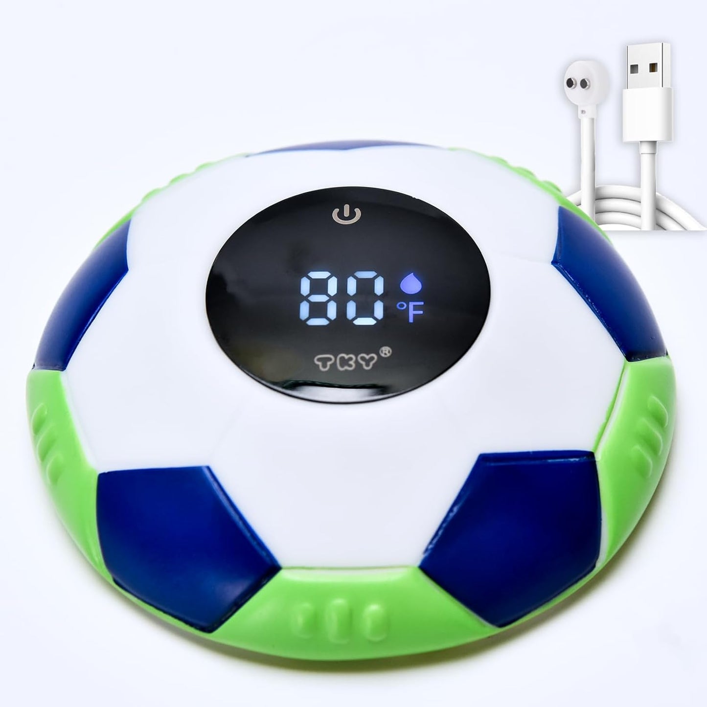 TKY Baby Bath Thermometer with Floating Toys - Digital Water & Room Temperature Monitor, Rechargeable Thermometer with Alerts for Newborn Bath Essentials, Infant Safety