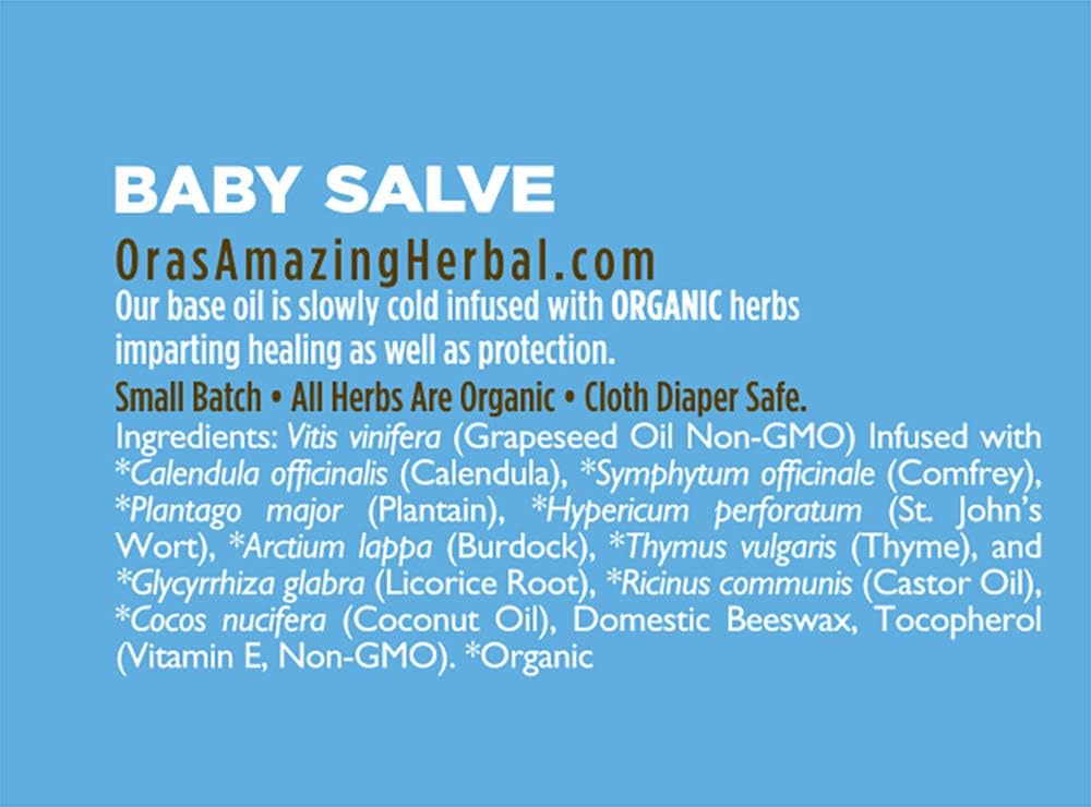 Baby Salve, Diaper Balm, Baby Ointment, Newborn Salve, Natural Baby Care with Calendula, Set of 1 and 4 oz Jars for Diaper Bag and Home