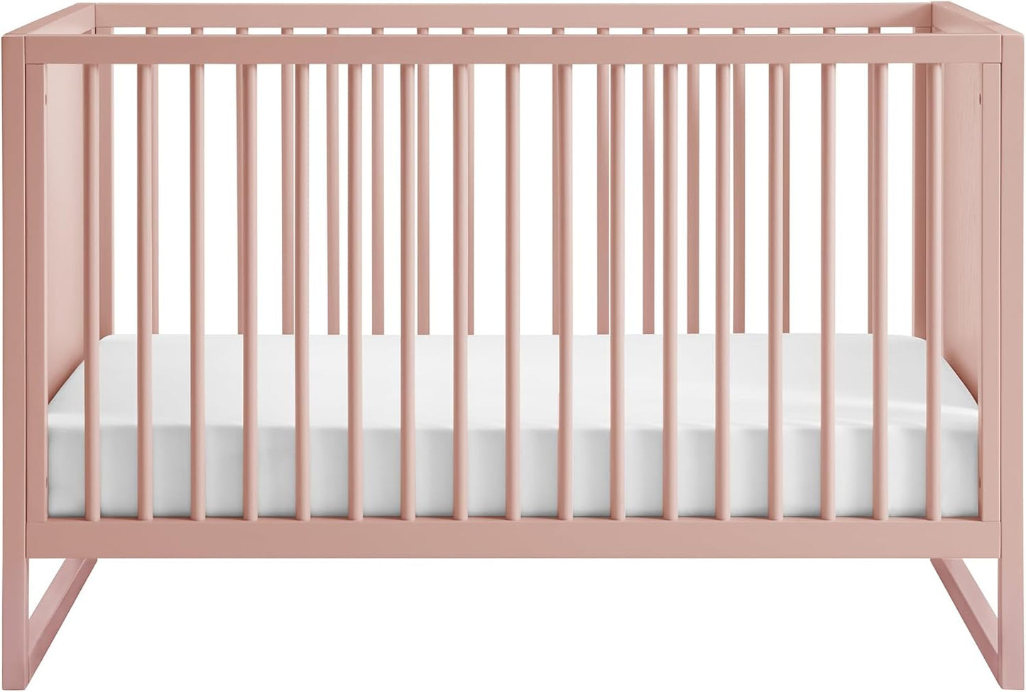 Nurture& The Crib - Baby, Toddler Convertible Crib | Sustainable Non-Toxic Materials | 3 Adjustable Heights - Grows with Your Baby (Toddler Guardrail NOT Included) (Blush)