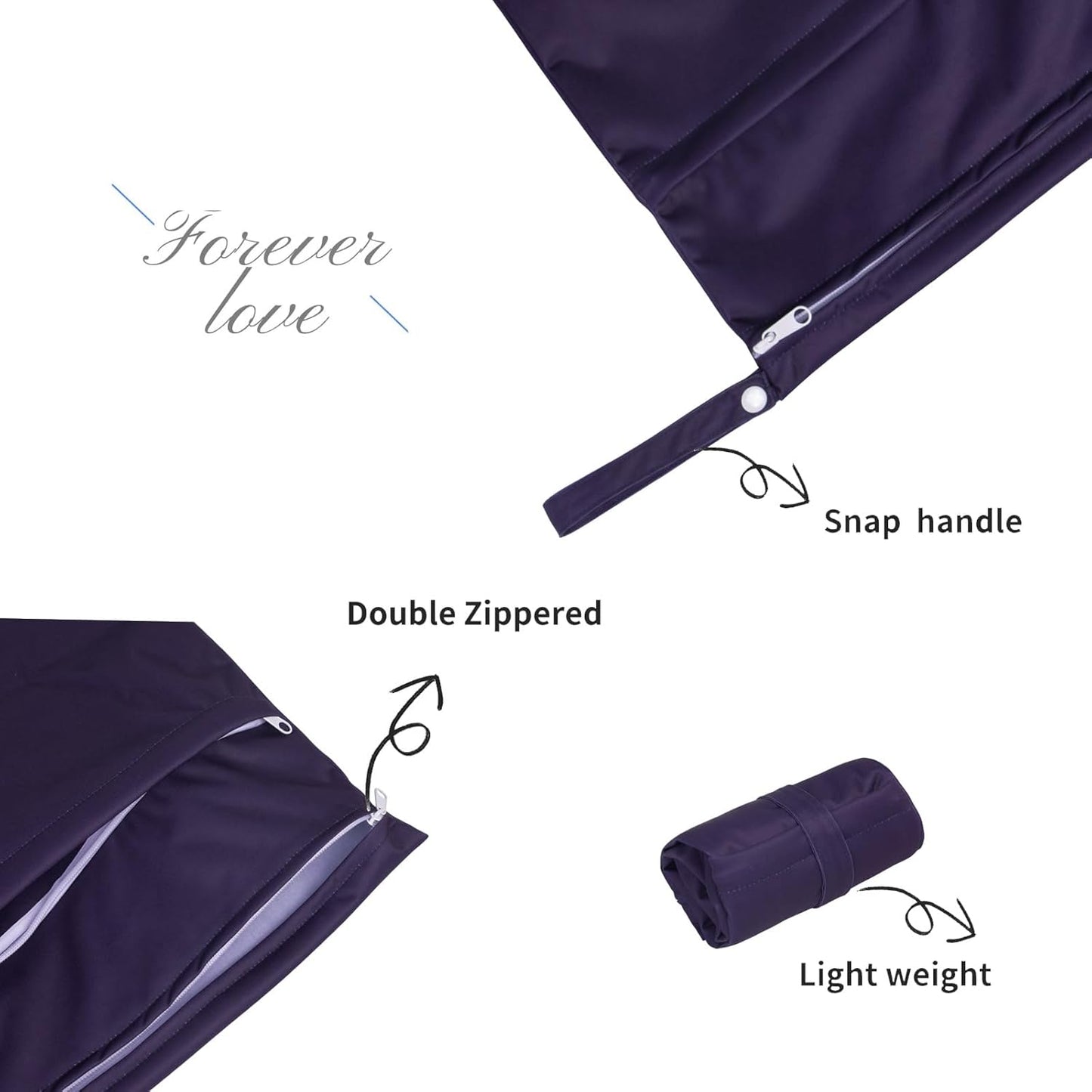 ALVABABY 3pcs Cloth Diaper Wet Dry Bags Waterproof Reusable with Two Zippered Pockets Travel Beach Pool Daycare Soiled Baby Items Yoga Gym Bag for Swimsuits or Wet Clothes 3L-ZM08