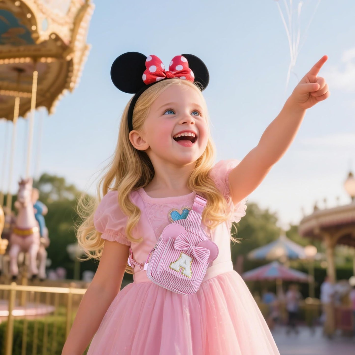 Pink Crossbody Bag, Gifts for Little Girl, Birthday Gifts for 3 4 5 6 7 8 9 Year Old Girls Gift Ideas, Birthday Gift for Girl Kids, Small Initial Belt Bag (Pink R)