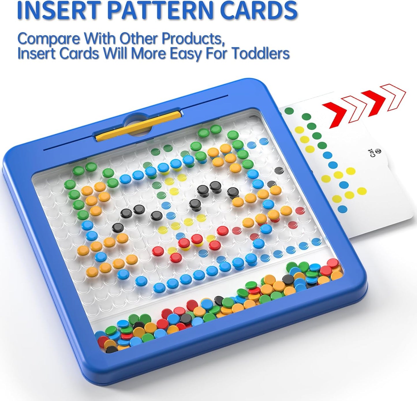 Large Magnetic Dots Board for Toddlers, Magnetic Drawing Board for Kids, Magnetic Dot Art with Magnetic Pen, Montessori Preschool Education Travel Toys for Kids Boys Girls Age 2 3 4 5 6 7 8 Years Old