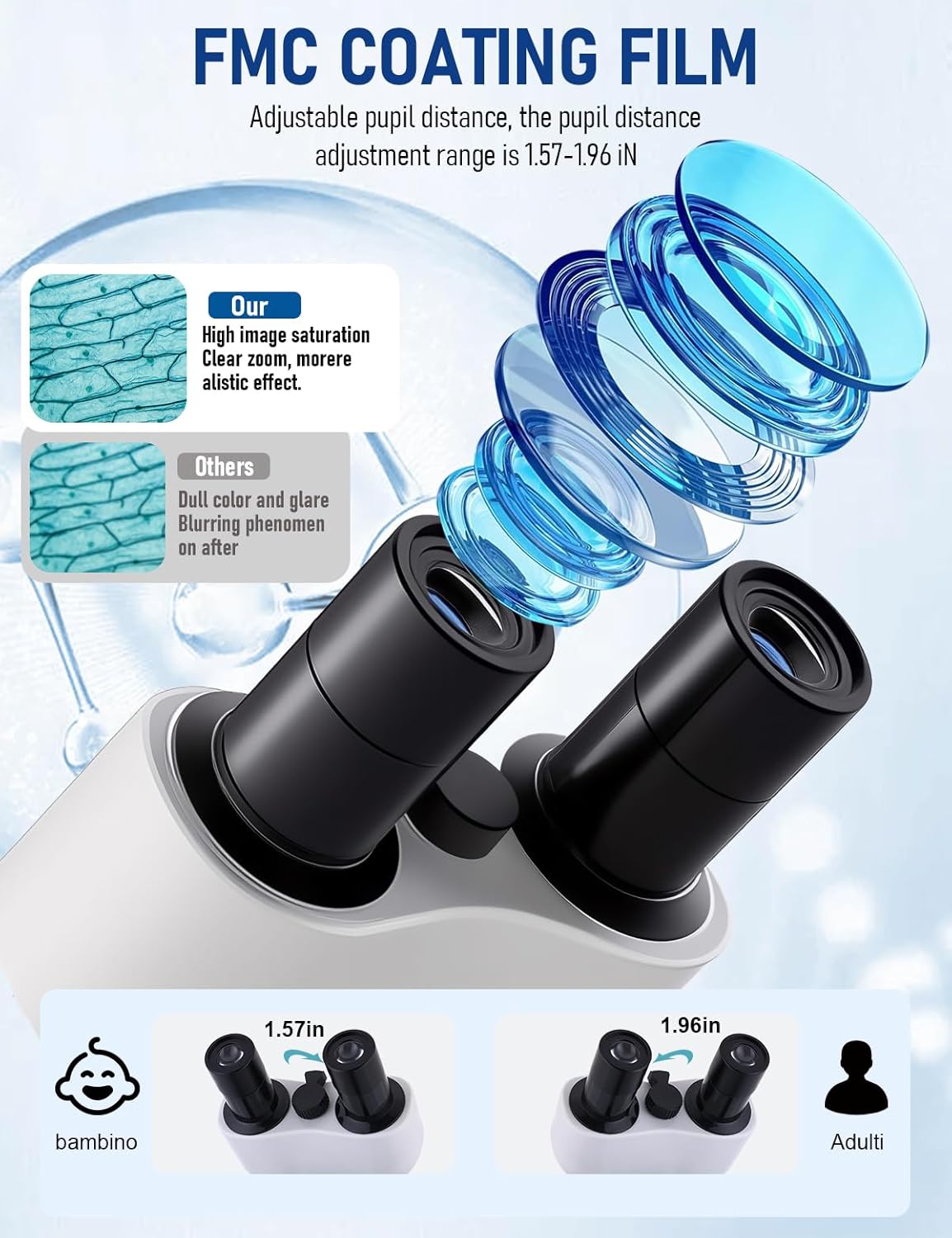 Binocular Compound Microscope 40X-2000X, Research Grade Professional Microscope with Dual Mechanical Stages and Coaxial Coarse/Fine Focus Knobs, Built-in Electronic Eyepieces, Adult Microscope