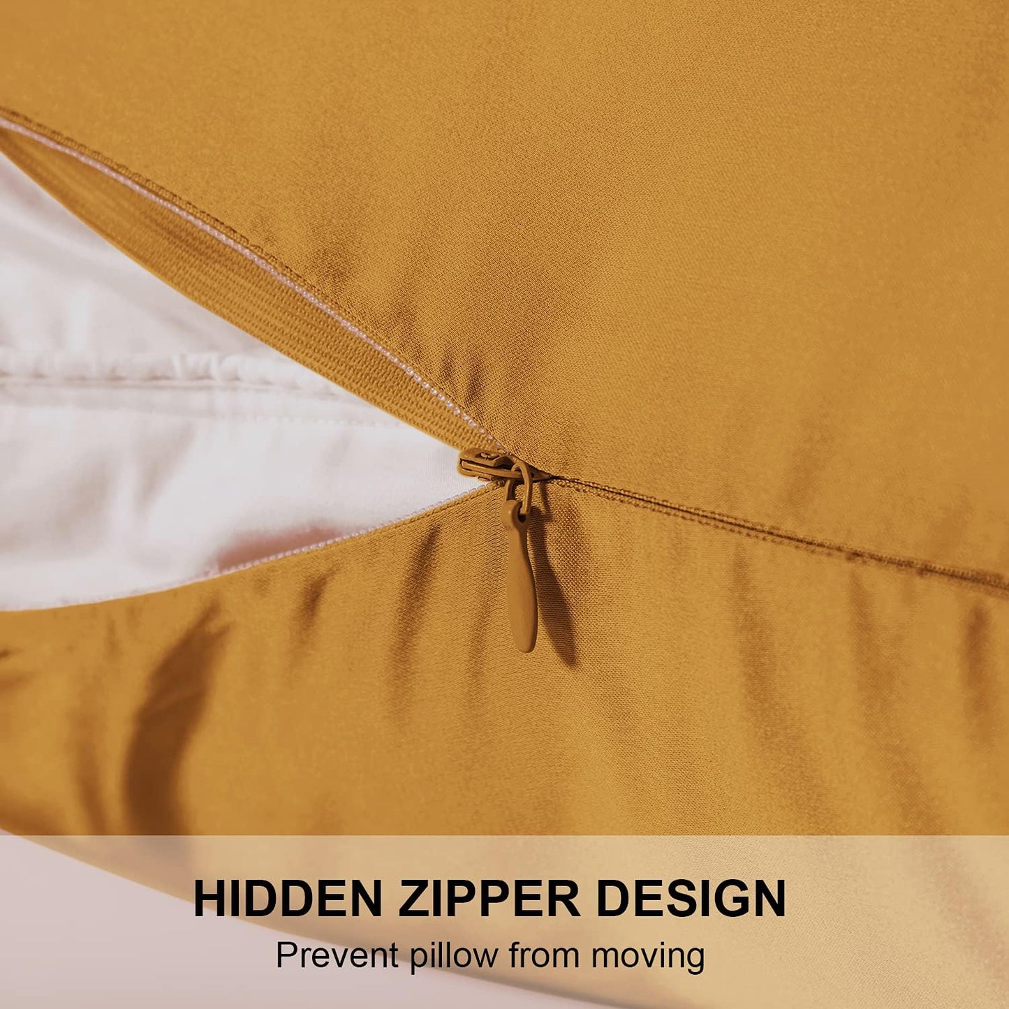 Mulberry Silk Pillowcase for Hair and Skin,Queen Size Cooling Silk Pillow Case with Hidden Zipper,Allergen Proof Dual Sides Soft Breathable Smooth Silk Pillow Cover for Women(Queen,Golden)