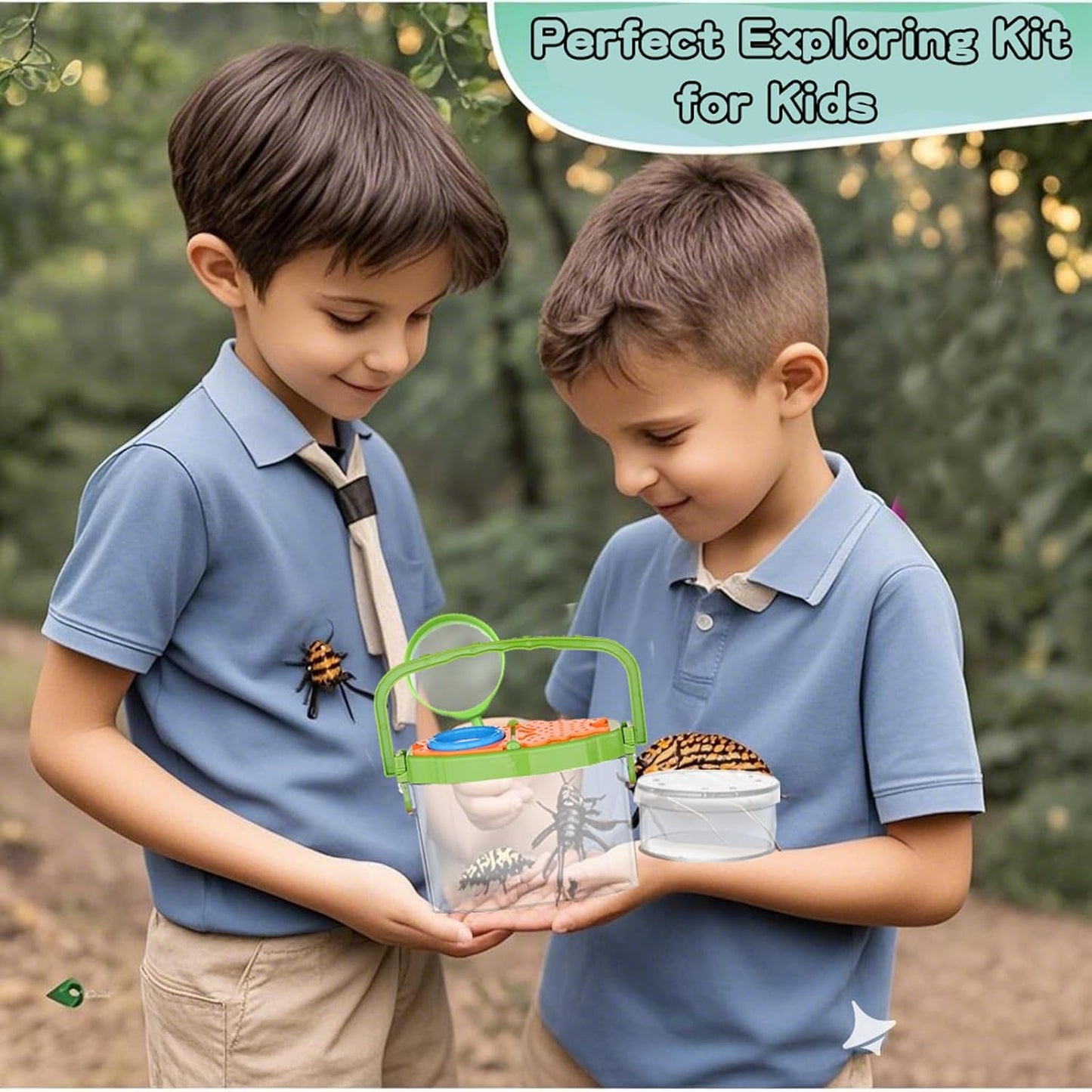 Bug Catcher for Kids - Outdoor Insect Catching Kit with Butterfly Net, Bug Box, and Storage Bag - Non-Toxic Educational Toys for Nature Exploration, for Boys & Girls Ages 3-12
