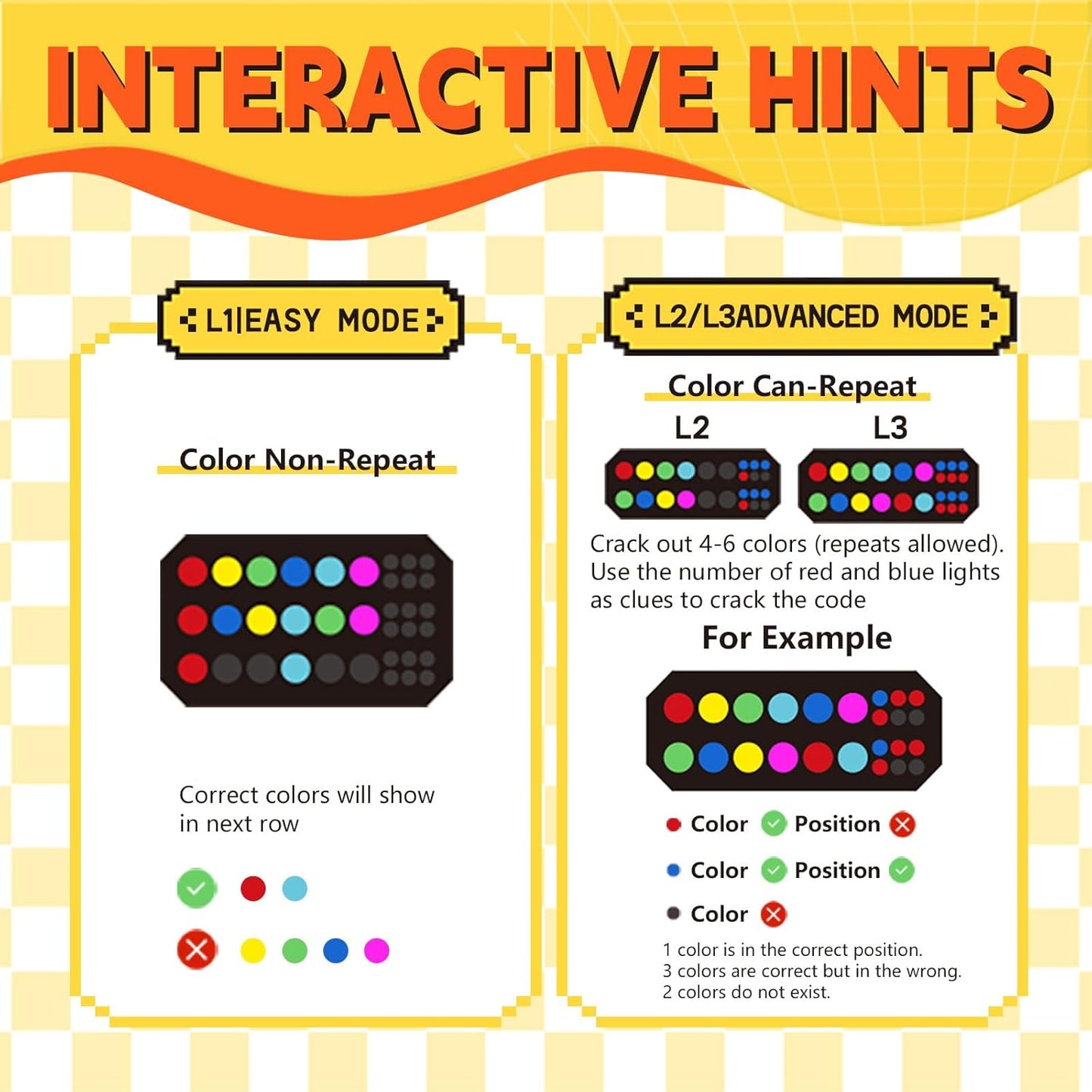 Crack The Code-Handheld Mastermind Game,Super Decoder with Fun Clamp, 1-8 Players Code Breaking Puzzle Game for Kids and Adults，Birthday Gift for Boys and Girls,Travel Games for Road Trip