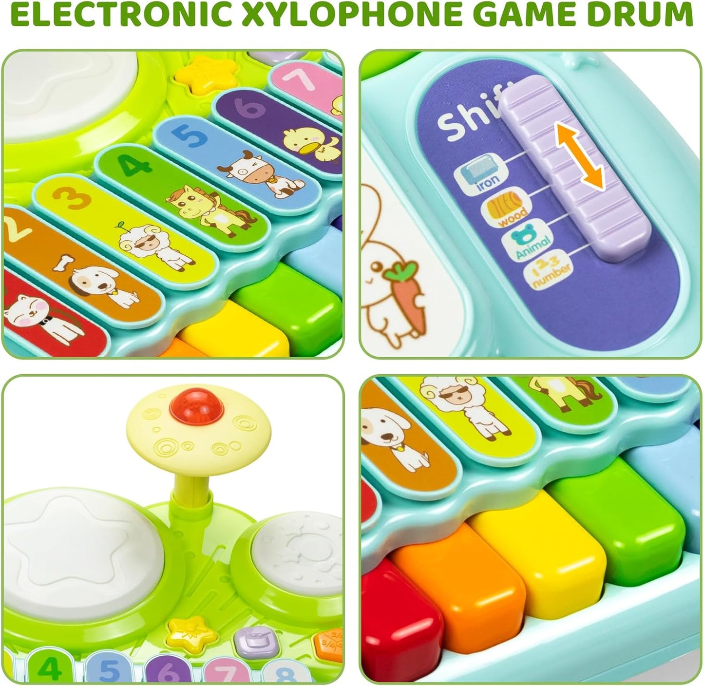 Marstone Toys for 1 Year Old Boy and Girl Gifts: Baby Musical Toys for Toddler 1-3, Piano Drum Set for Baby 6-12, 12-18 Months, Educational Learning Birthday Gift for Kids Age 0-2