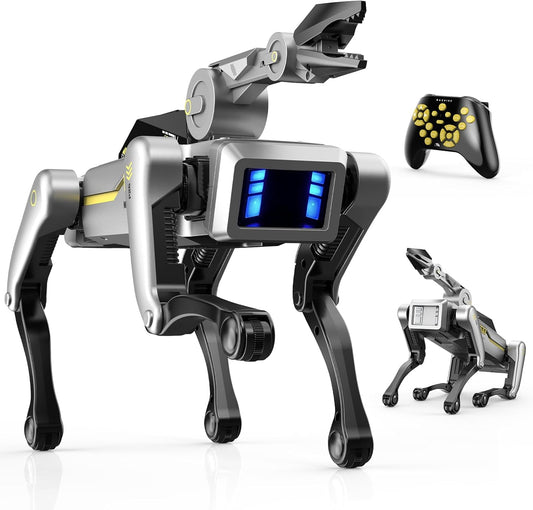 Smart Robot Dog Robotic Puppy Dog with Clamp Arm, 20+ Interactive Voice Commands Actions Programming AI for gripping STEM Pet, Durable ABS Design USB Fast Rechargeable Companion Gift for Kids Adults
