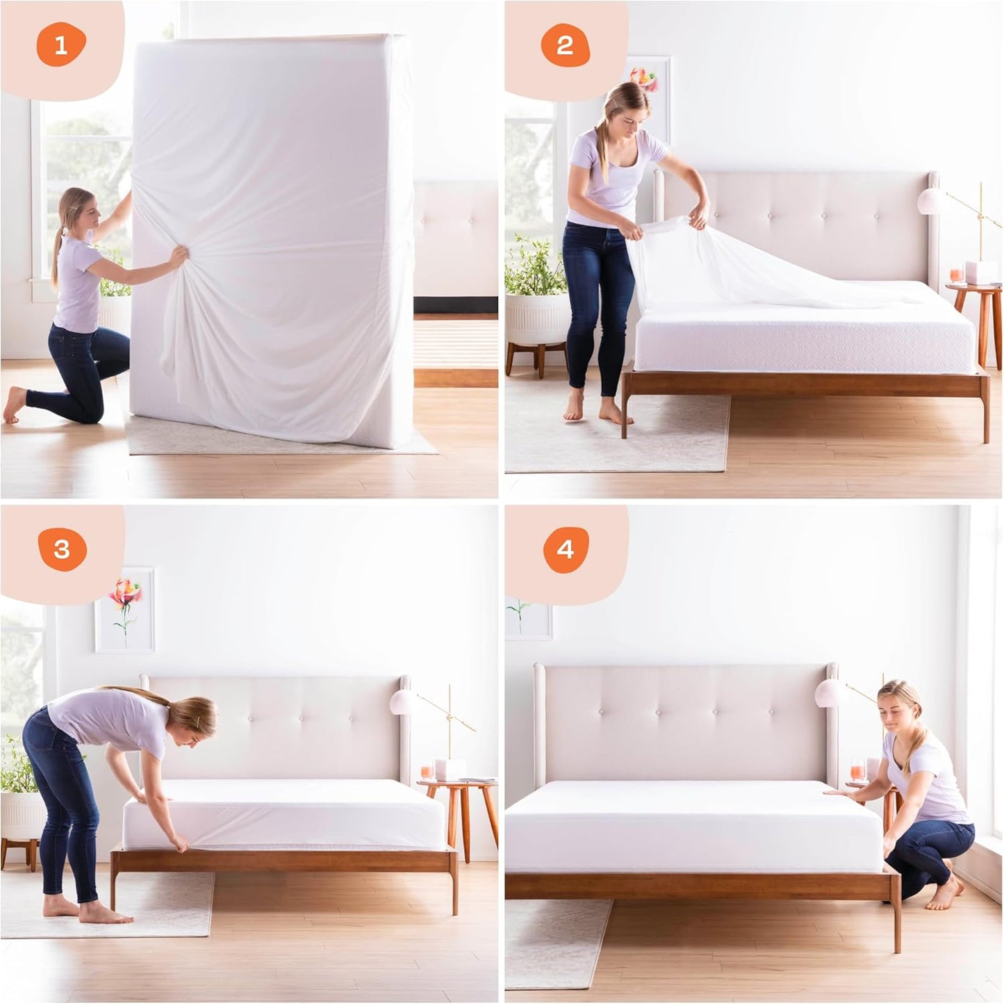 Linenspa Zippered Mattress Encasement – Full XL Size Waterproof Mattress Protector – Quiet Cover & Complete protection – Dorm Room Essentials, White