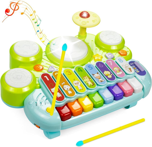 Marstone Toys for 1 Year Old Boy and Girl Gifts: Baby Musical Toys for Toddler 1-3, Piano Drum Set for Baby 6-12, 12-18 Months, Educational Learning Birthday Gift for Kids Age 0-2
