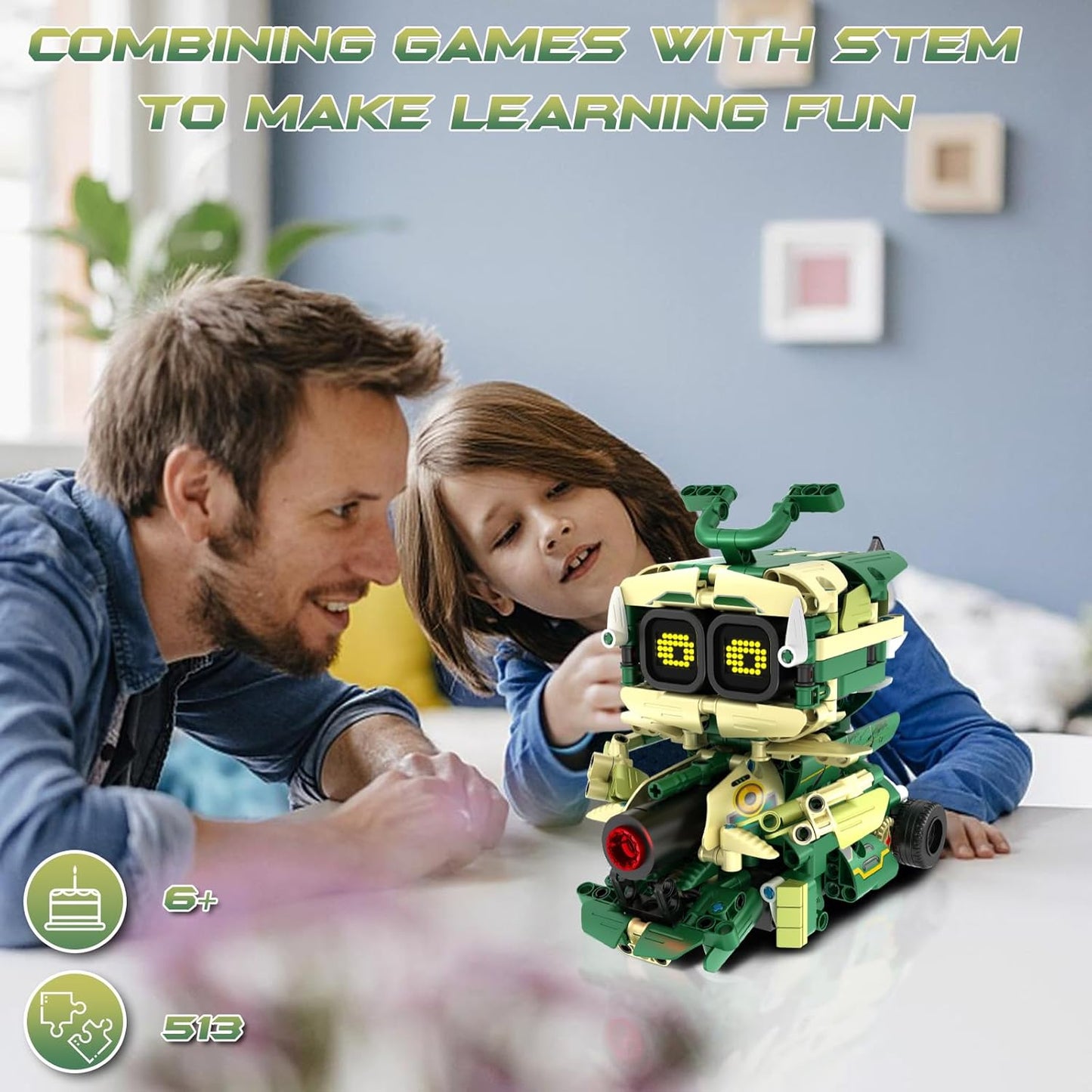 STEM Building Toys for Kids 6-14, Remote & APP Controlled 3in1 STEM Robot Building Kit for Kids with Music Spray, 513 Pcs Building Blocks Set Birthday Xmas Gift Ideas for Boys Girls
