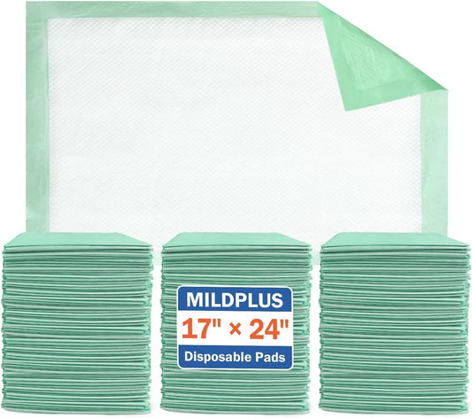 Disposable Underpads 17"×24"(300 pcs) Light Absorbent Bed Pads Small Chucks Pads for Kids, Puppy, Cat and Tioilet