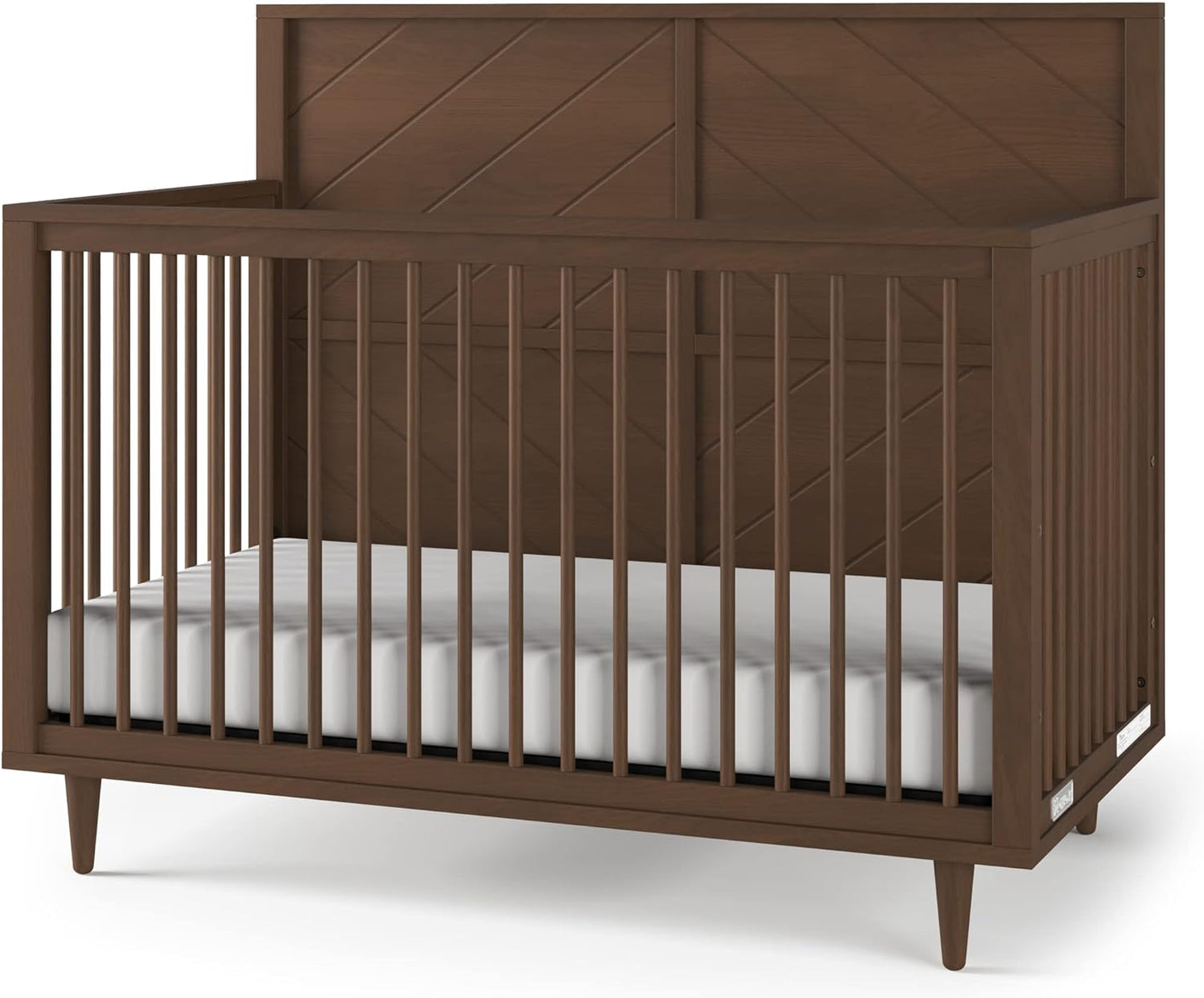 Child Craft Surrey Hill 4-in-1 Convertible Crib, Baby Crib Converts to Day Bed, Toddler Bed and Full Size Bed, 3 Adjustable Mattress Positions, Non-Toxic, Baby Safe Finish (Toasted Chestnut)