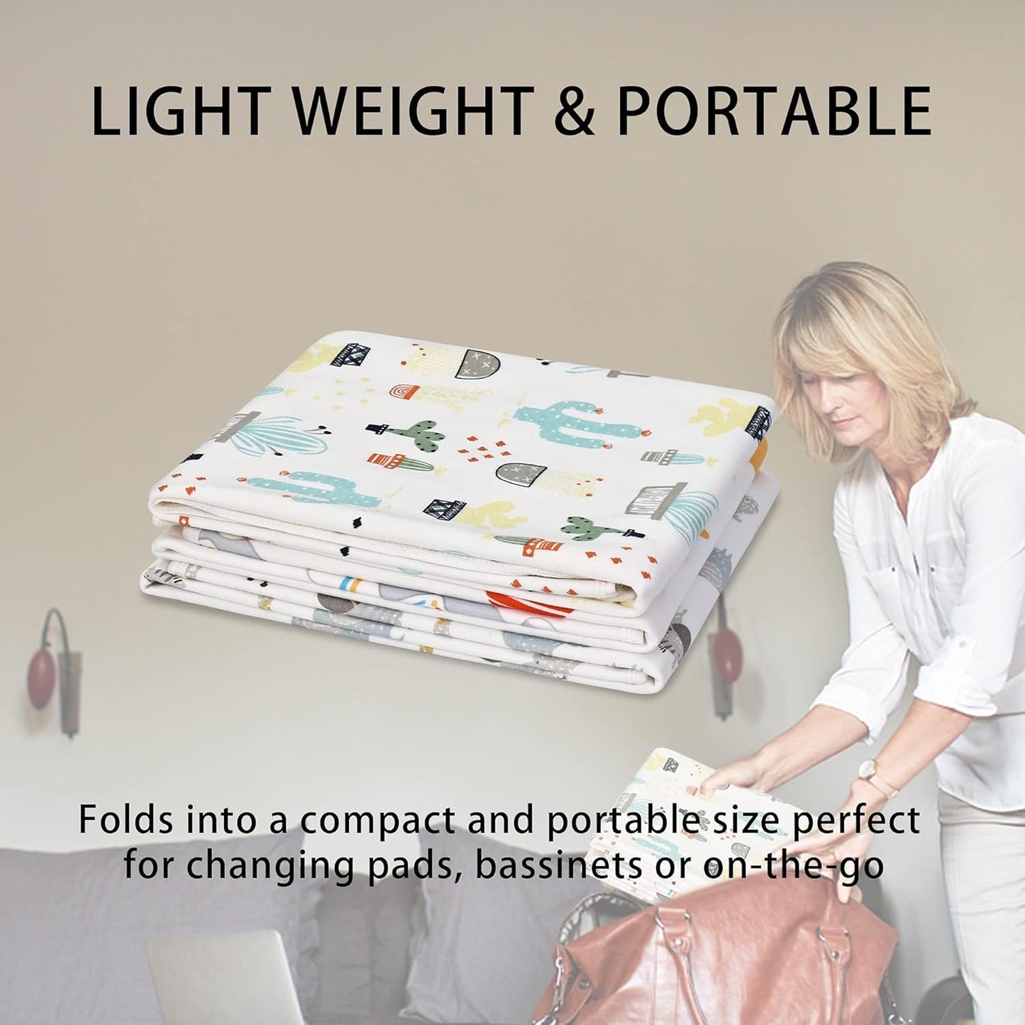 Baby Diaper Changing Pad Liners(22X27.5 inches) Soft Cotton Waterproof Changing Mat for Baby Underpads Mattress Mat Sheet Protector Portable Reusable Urine Pads for Travel Gear Pack of 3