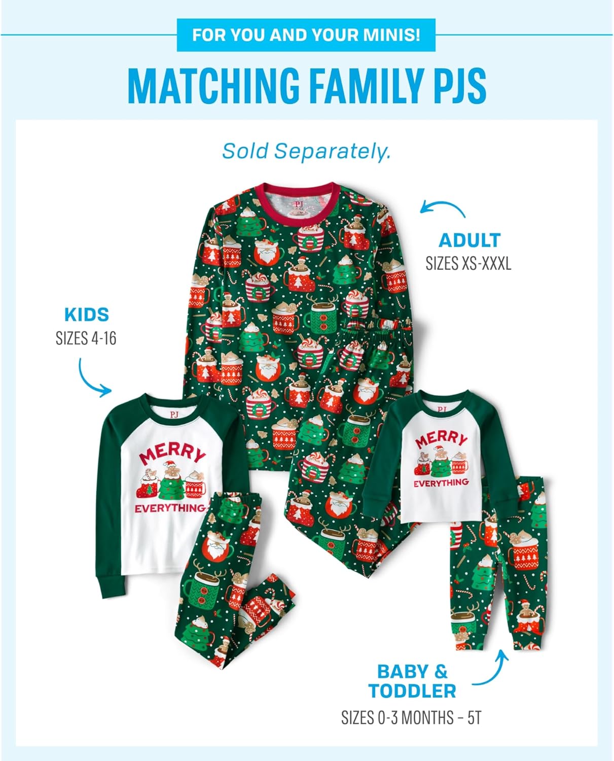 The Children’s Place Family Matching, Christmas and Holiday Pajama Sets, Cotton