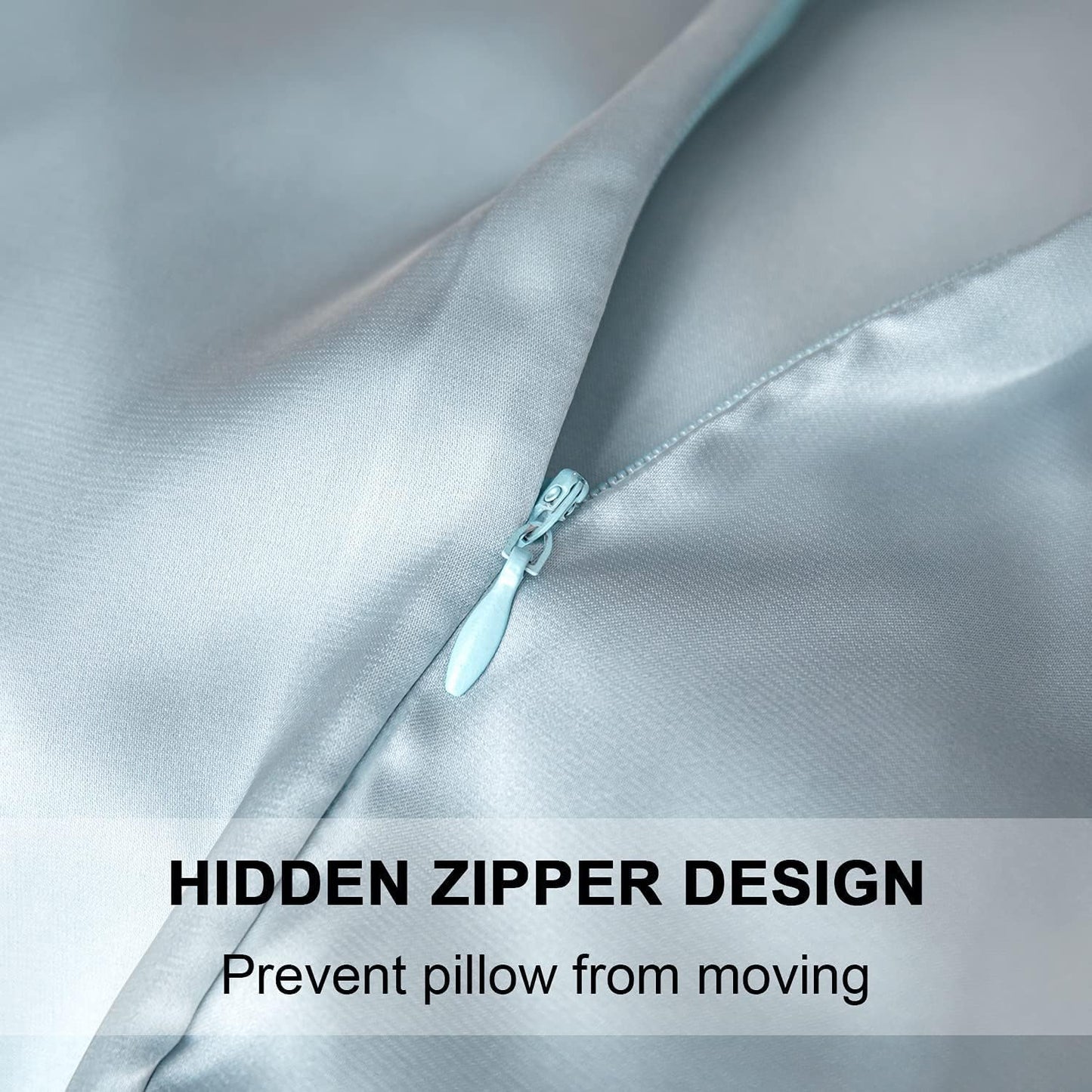 Mulberry Silk Pillowcase for Hair and Skin,Toddler Size Kids Silk Pillow Case with Hidden Zipper,Allergen Proof Dual Sides Soft Breathable Smooth Silk Pillow Cover(Toddler,Aqua Blue)