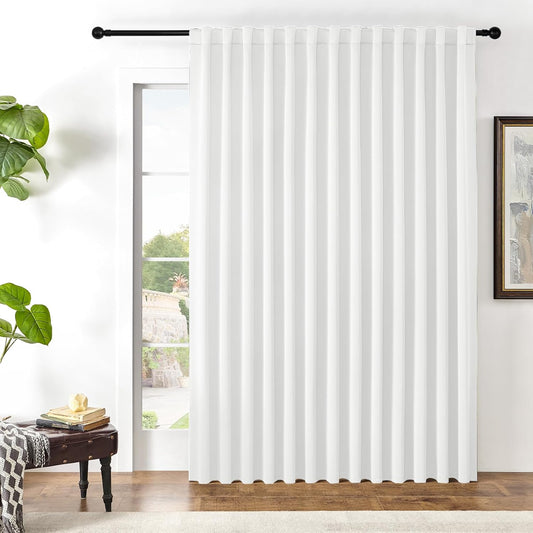 Joydeco Custom Blackout Curtains for Bedroom, 1 Panel Room Darkening Curtains & Drapes for Living Room Window Rod Pocket Back Tab (Custom Size,Pure White)