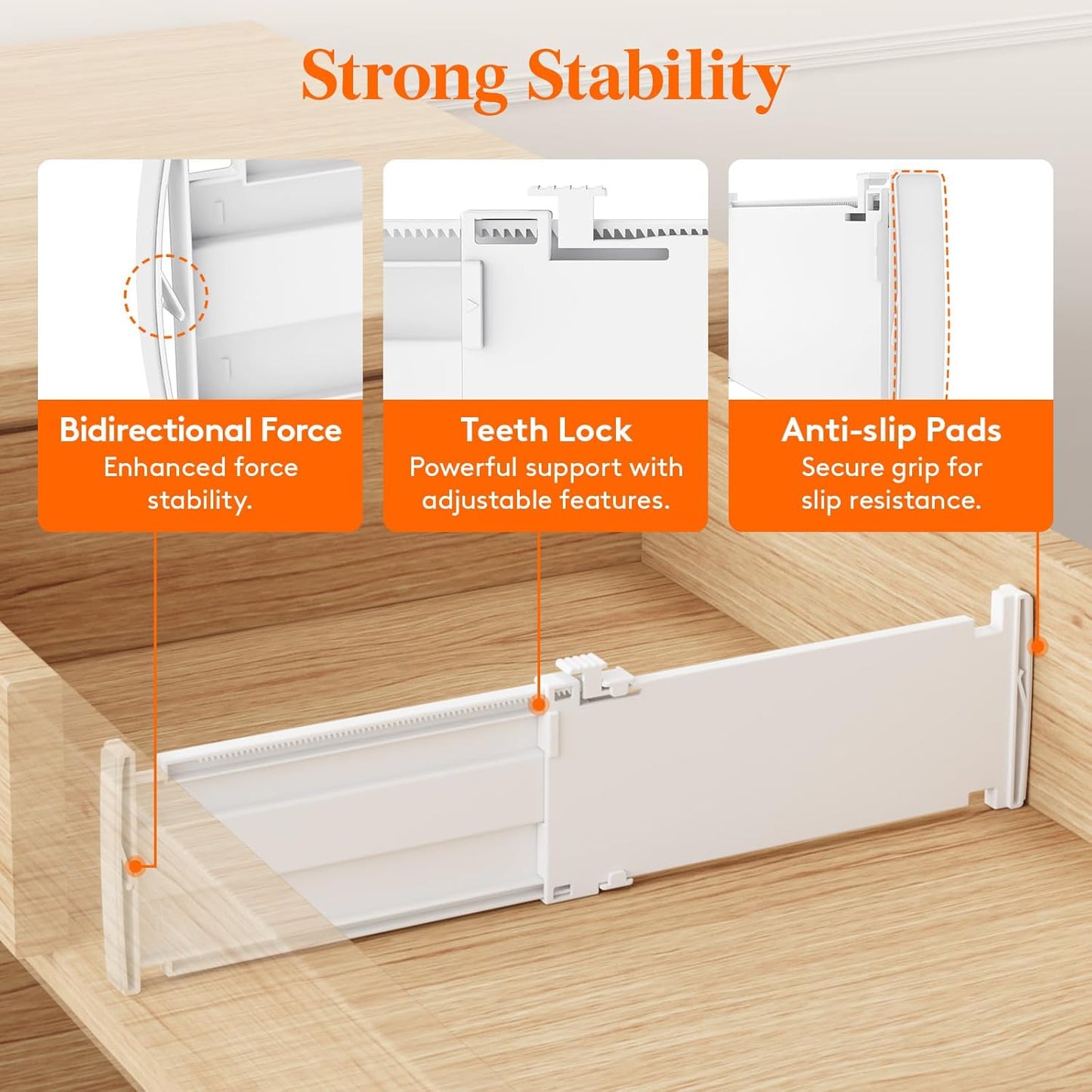 Lifewit 9 Pack Drawer Dividers 4" High, 10.5-16.5" Dresser Drawer Divider, Adjustable Drawer Organizers for Clothes, Plastic Drawers Separators for Dresser, Bedroom, Bathroom, Kitchen, Office