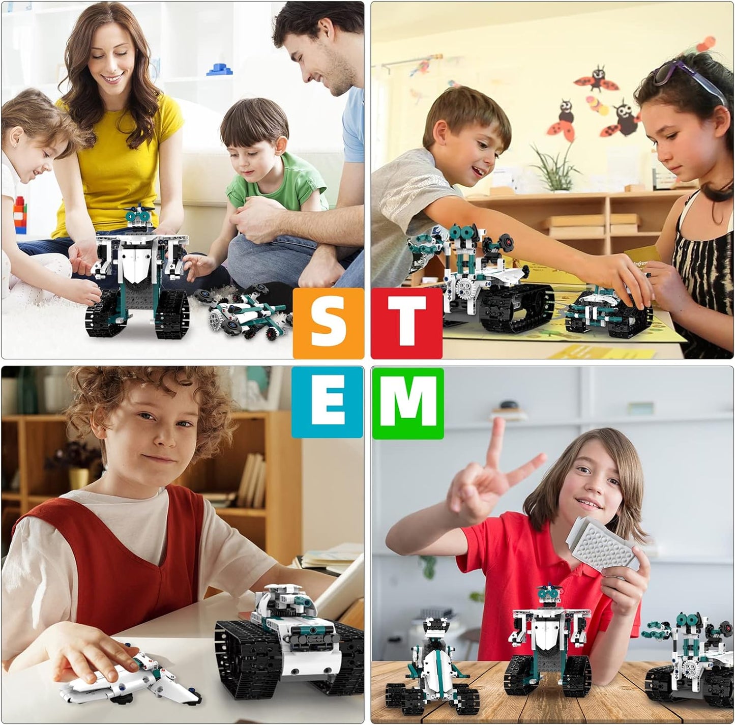 STEM Robot Toys for 8-14, 12 in 1 Remote Control Robotics Toys for Kids, Programmable Building Robot Kit Birthday Present for Science Educational(469 Pcs)