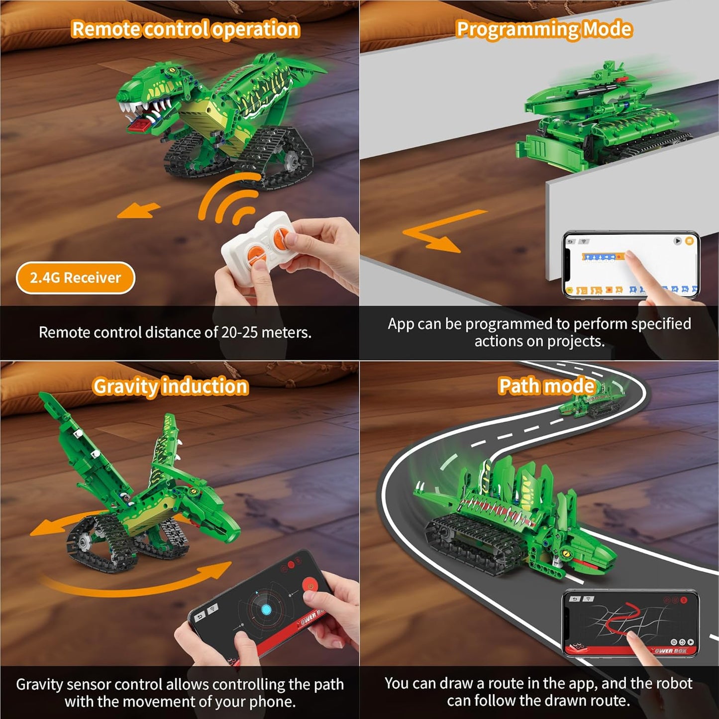5 in 1 Dinosaur Toy for 6-12 Years Old Kids Boys, Robot Dino Building Set with APP & 2.4GHz Remote Control Science Programmable Building Block Dinosaur Kit, Birthday Gifts for Age 6 7 8 9 10 11 12