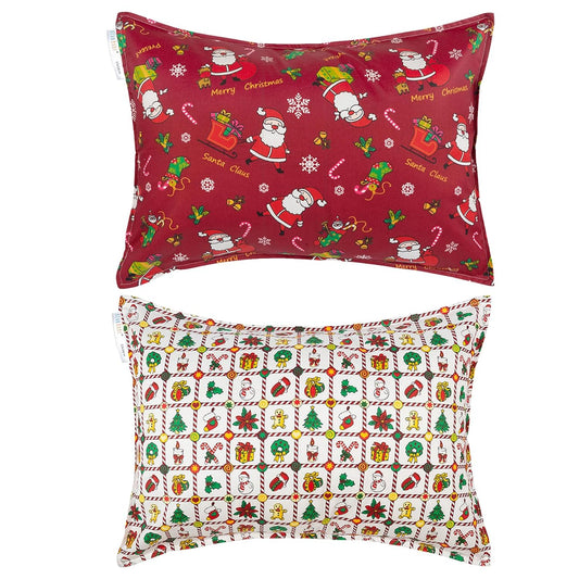 ALVABABY Toddler Pillowcases 2 Pack Organic Cotton Kids Pillow Cover Fit 13"x 18" or 12"x16" Envelope for Girl Boy Sleepy Travel(Pillowcase Only)