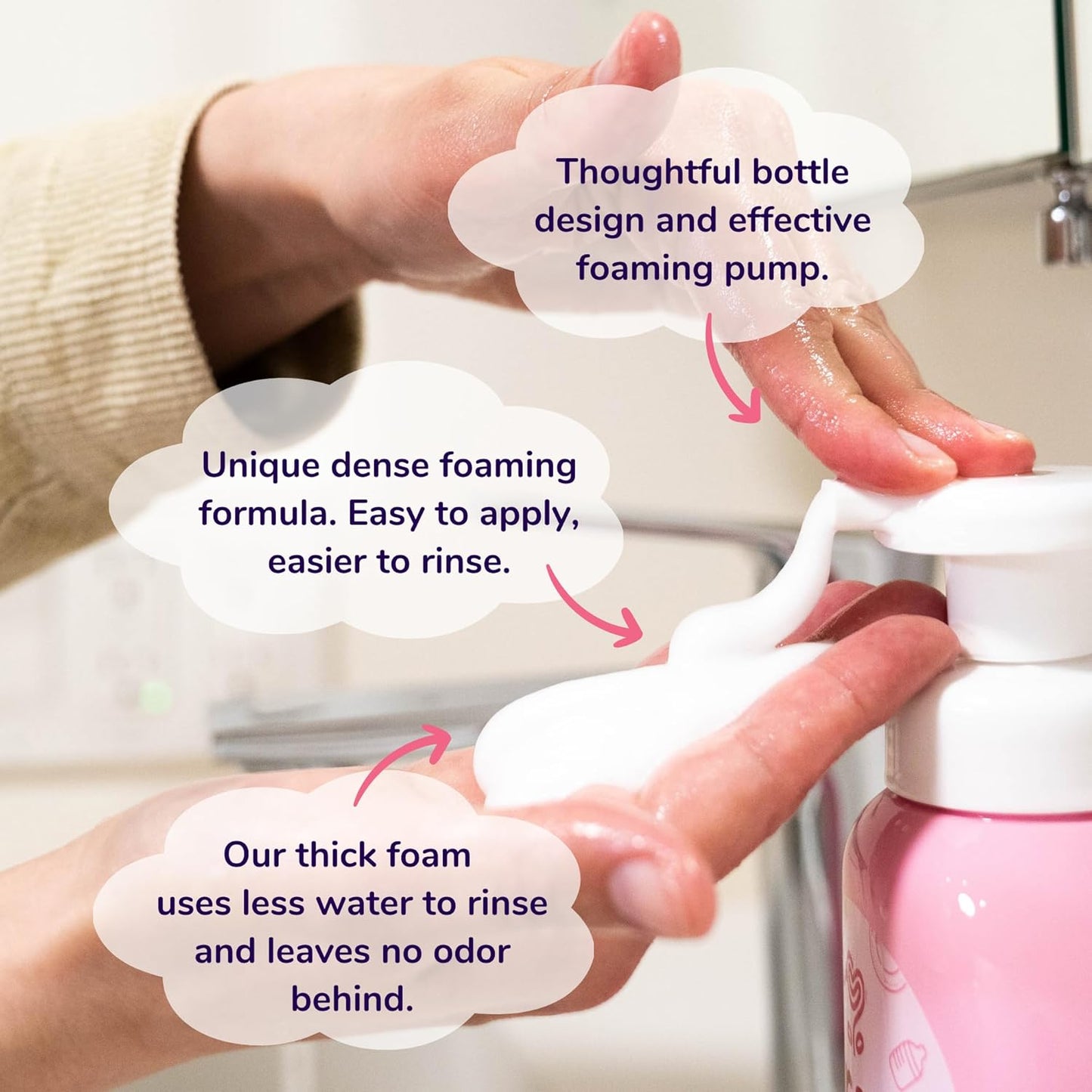 Unscented Foam Bottle Wash Refill, Natural Plant Based Baby Bottle & Dish Soap, No Artificial Fragrance or Additives, Gentle for Washing Bottles, Pacifiers and Toys, Easy Rinse, 15.21 Fl Oz