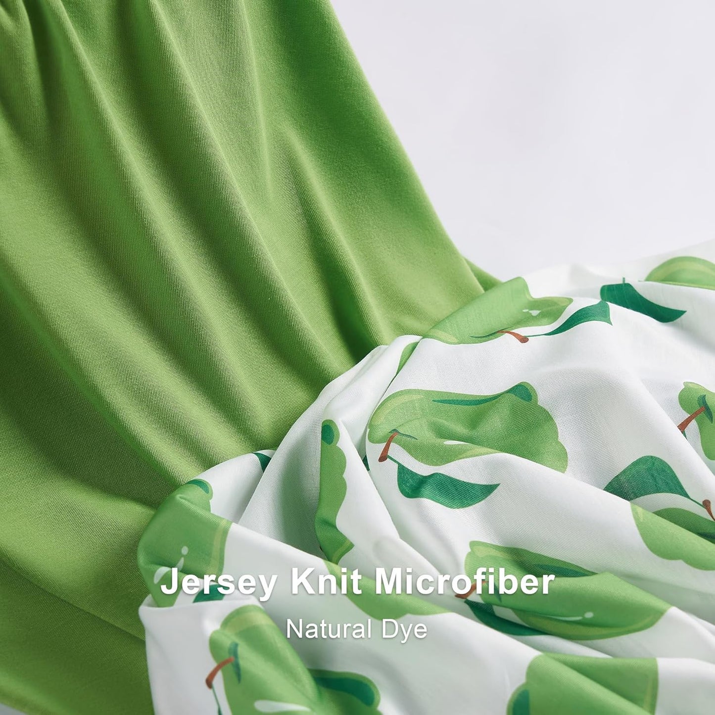 TILLYOU Baby Changing Pad Cover, Changing Table Cover for Girls Boys, Ultra Soft Breathable, 2 Pack Green Apple & Fruit Green