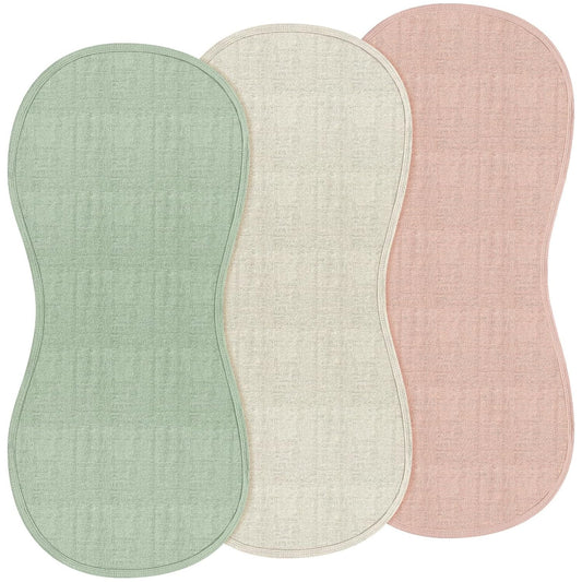 3 Pcs Changing Pad Liners Fits in Peanut Shape Changing Pad Waterproof Diaper Mats Organic Cotton Peanut Mats are Warm on a Baby's Back, Washable Reusable(Fresh Style,Green)
