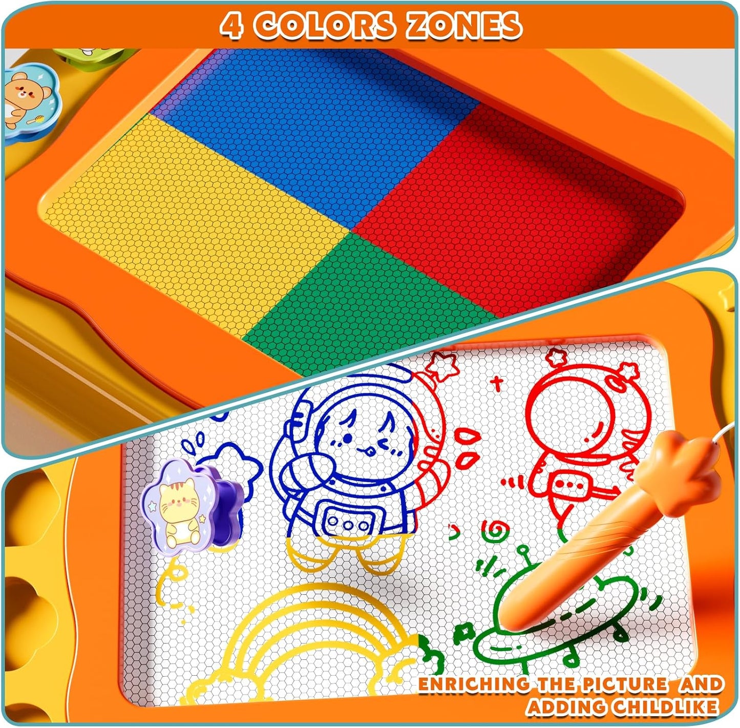 Large Magnetic Drawing Board Toddler Toys for 3 4 5 6 Year Old Kids Girls Boys, Doodle Board Montessori Preschool Educational Travel Toys Gifts for 3 4 5 6 Year Old Etch Sketch Erasable Writing Pad