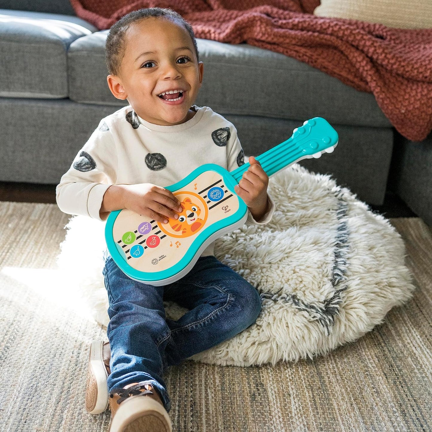 Baby Einstein Sing & Strum Magic Touch Ukulele Wooden Musical Toy, Ages 6 Months+, Multicolored